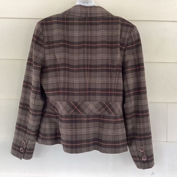 Tribal dark green plaid jacket blazer size 14.  0318 - Picture 7 of 9